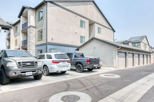 Resident parking beside the garages