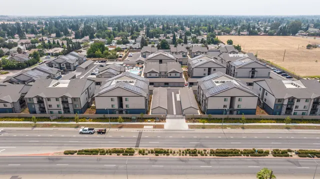 Aerial view of Dolce Vita and the surrounding Clovis neighborhood