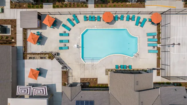 Overhead view of the pool