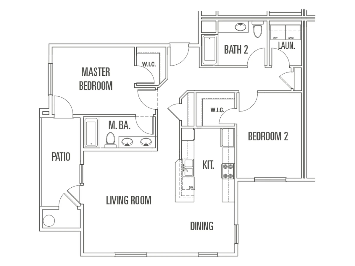 Floor plan for the Florence two-bedroom, Plan B